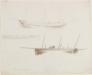 Cinq hommes en bateaux - John Wilson Carmichael